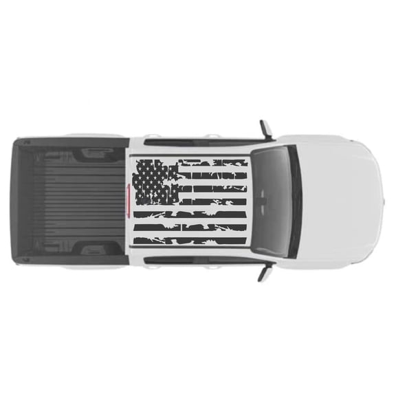 AnyStickerYouWant - Rooftop USA American Flag Decal Sticker Fits on & Compatible with Chevrolet Colorado Truck - Truck Full Roof Flag Decal Sticker Kit - Distressed or Regular