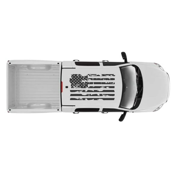 AnyStickerYouWant - Rooftop USA American Flag Decal Sticker Fits on & Compatible with Dodge Ram Truck - Truck Full Roof Flag Decal Sticker Kit - Distressed or Regular