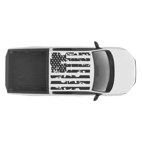 AnyStickerYouWant - Rooftop USA American Flag Decal Sticker Fits on & Compatible with Honda Ridgeline Truck - Truck Full Roof Flag Decal Sticker Kit - Distressed or Regular