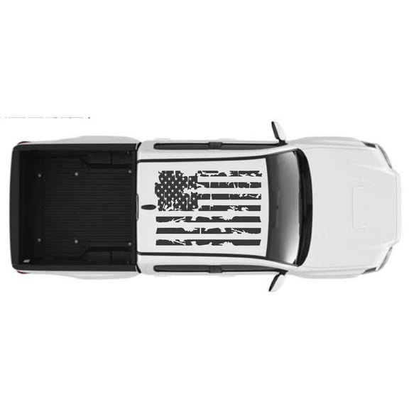 AnyStickerYouWant - Rooftop USA American Flag Decal Sticker Fits on & Compatible with Toyota Tacoma Truck - Truck Full Roof Flag Decal Sticker Kit - Distressed or Regular