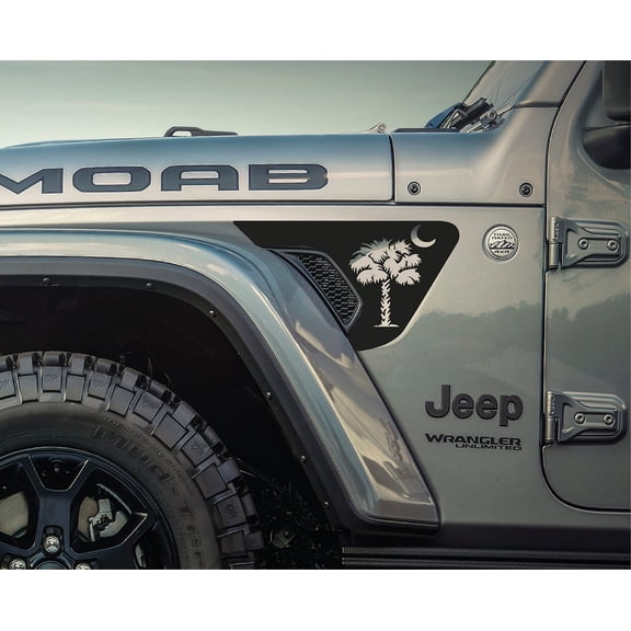 AnyStickerYouWant - SC South Carolina Fender Vent Vinyl Decal Sticker Fits & Compatible with Jeep Wrangler JL/Jeep Gladiator JT 2018+ South Carolina Print