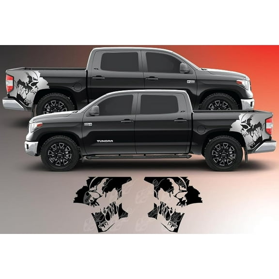 AnyStickerYouWant - Screaming Skull Bedside Vinyl Decal Compatible with and Fits TRD Toyota Tundra 2015-2020
