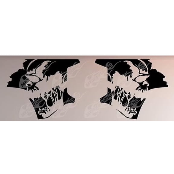 AnyStickerYouWant - Screaming Skull Bedside Vinyl Decal Compatible with and Fits TRD Toyota Tundra 2015-2020
