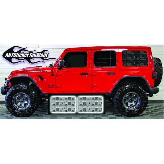 AnyStickerYouWant - Snakeskin Window Decals Vinyl Stickers Compatible with and Fits on Jeep Wrangler 2018-2021 JLU 4 Door, 1 Pair