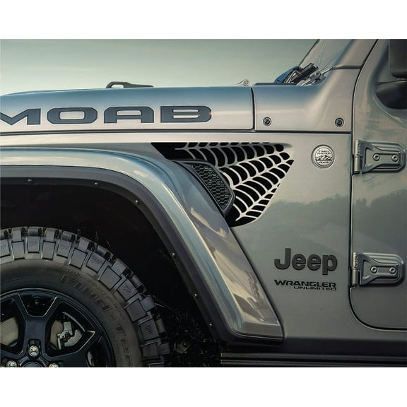 AnyStickerYouWant - Spider Web Fender Vent Vinyl Decal Sticker Fits & Compatible with Jeep Wrangler JL/Jeep Gladiator JT 2018+ Spiderweb Print