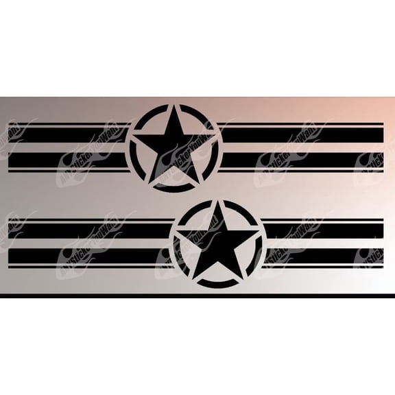 AnyStickerYouWant - Star/Stripes Side Graphic Vinyl Decal Fits on and Compatible with Jeep Gladiator JT