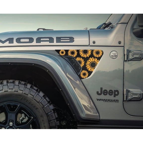 AnyStickerYouWant - Sunflower 2 Color Fender Vent Vinyl Decal Sticker Fits & Compatible with Jeep Wrangler JL/Jeep Gladiator JT 2018+