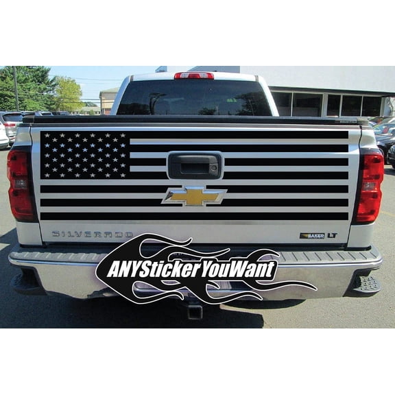 AnyStickerYouWant Tailgate USA American Flag Rear Door Decal Sticker Car Truck Van Stickers fits Any Large Pick up Truck Compatible with Most Cars