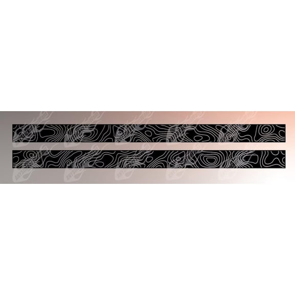 AnyStickerYouWant - Topographic Side Stripe Kit Vinyl Decals Compatible with and Fits Jeep Wrangler (4 Door) - Set of Two