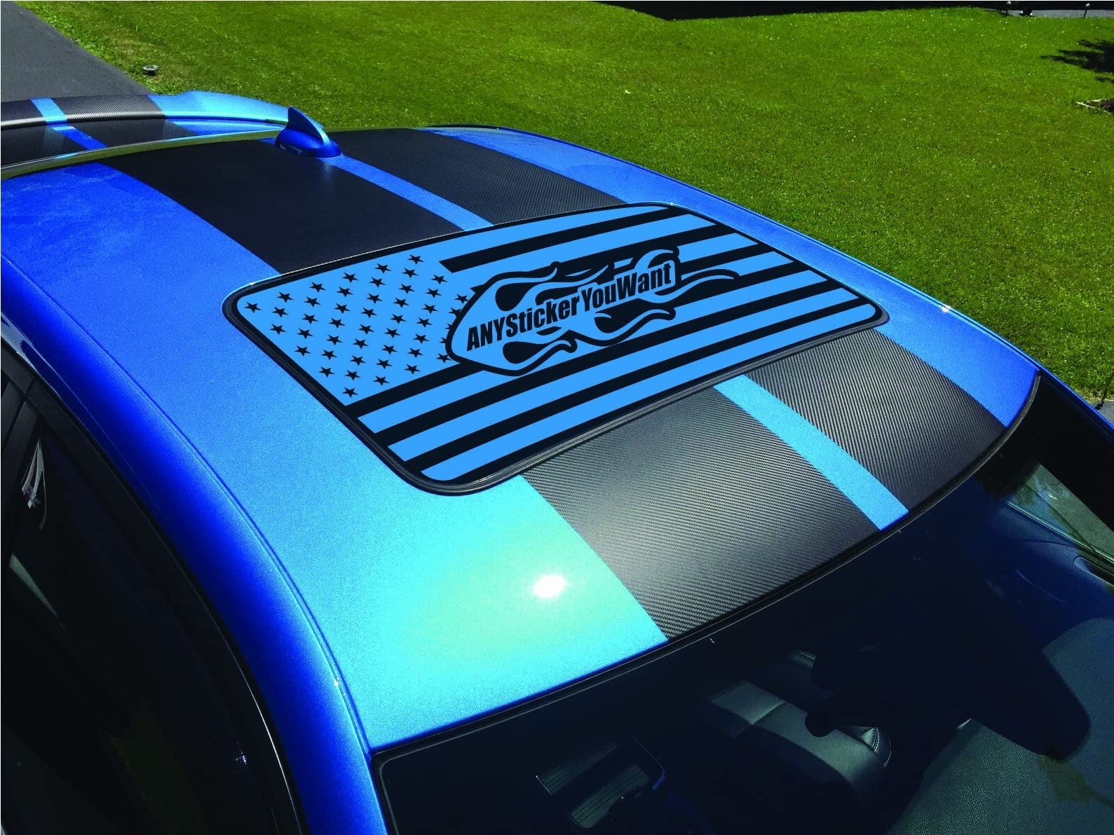AnyStickerYouWant - USA American Flag Sunroof Vinyl Decal Window ...