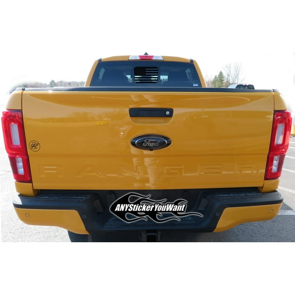 AnyStickerYouWant - USA American Flag Vinyl Decal Rear Back Middle Sliding Window Flag Sticker with and Fits Ford F150, F250, F350