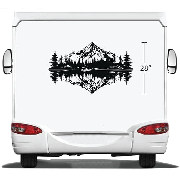 AnyStickerYouWant - Winnebago Decals Stickers and Graphics Winnebago Compatible Camper Serene Badass Mountain Lake Reflection Scene Decal Stickers 5 Vinyl Caravan Mountain Graphic for Motorhomes