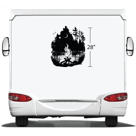 AnyStickerYouWant - Winnebago Decals Stickers and Graphics Winnebago Compatible Camper RV Camping Glamping Campfire Mountain Scene Decal Stickers 2 Vinyl Caravan Graphic for Motorhomes
