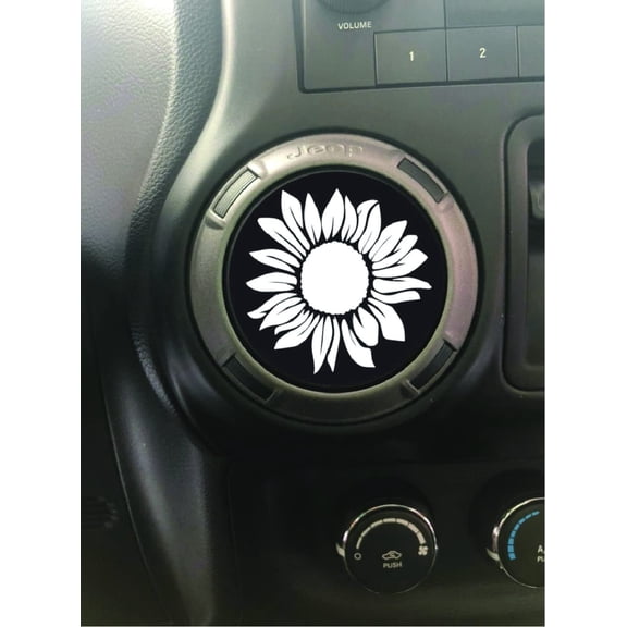 AnyStickerYouWant - x4 Sunflower A/C Vent Vinyl Decal Sticker Compatible with and Fits Jeep Wrangler JL Compatible with and Fits Jeep Gladiator JT 2016-2021