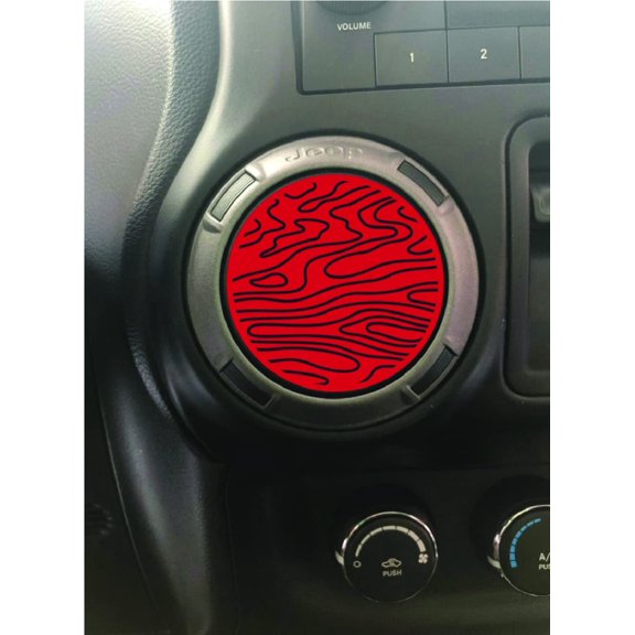 AnyStickerYouWant - x4 Topographic A/C Vent Vinyl Decal Sticker Compatible with and Fits Jeep Wrangler JL Compatible with and Fits Jeep Gladiator JT 2016-2021