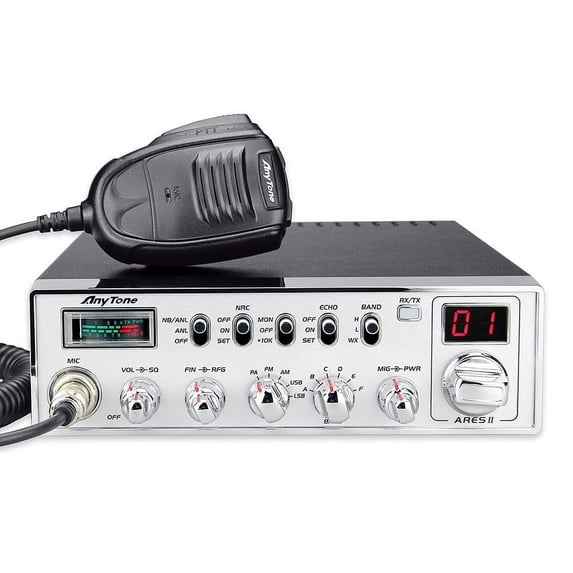 AnyTone ARES II 10 Meter Radio for Truck, with CTCSS/DCS, High Power Output Max FM 40W, AM 12W,SSB 35W