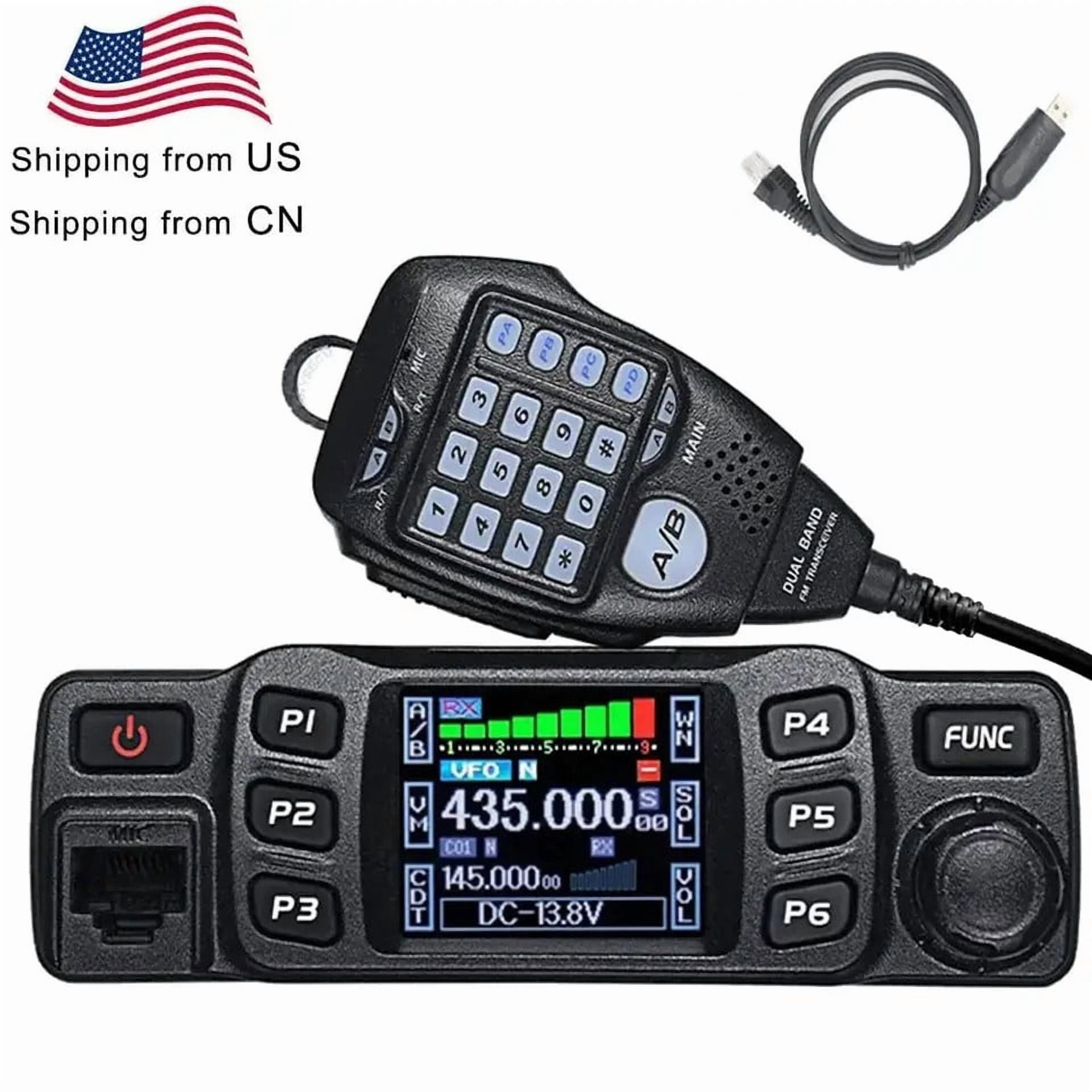 AnyTone AT-778UV 25W Dual Band 136-174/400-490MHz Amateur Radio 200 channels Walkie Talkie VOX Mobile Radio