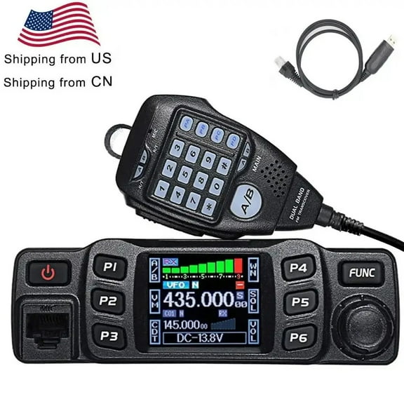 AnyTone AT-778UV Dual Band Mobile Radio136-174/400-490MHz Amateur Radio 200 channels Walkie Talkie 25W