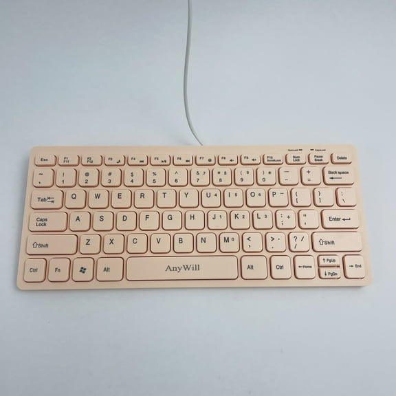 AnyWill Wired Computer Keyboards, Plug and Play Computer Peripheral Device, Pink