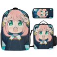 thumbnail image 1 of Anya Forger Spy X 3 Pcs Backpack Set With Lunch Bag And Pencil Case Casual Bookbag Lunch Box Pencil Box, 1 of 8
