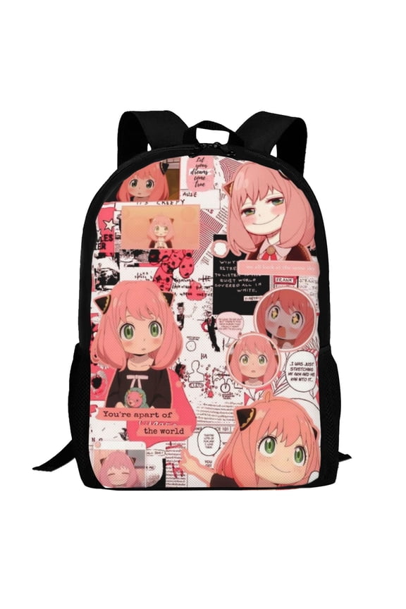 Anya Forger Spy X Backpack,3d Print Laptop Backpack Lightweight Casual Daypack Bookbag Multi-Function Travel Backpack 16.5 In