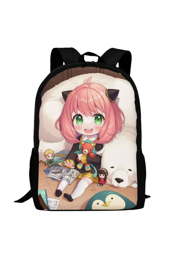 Anya Forger Spy X Backpack,3d Print Laptop Backpack Lightweight Casual Daypack Bookbag Multi-Function Travel Backpack 16.5 In