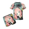 thumbnail image 1 of Anya Forger Spy X Boys Rash Guard Set 2 Piece Swimsuits Short Sleeve Bathing Suits with Trunks, 1 of 7