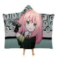 thumbnail image 1 of Anya Forger Spy X Hooded Blanket Poncho, Wearable Hooded Blanket Cozy Soft Warm Plush Fleece Blanket for Adult Women Men, 1 of 7