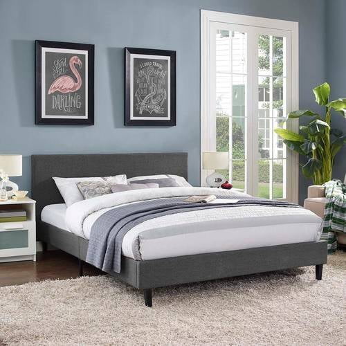 Anya Full Fabric Bed Gray