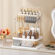 2-Tier Clear Vanity Organizer With 2 Drawers - Countertop Makeup & Skincare Storage For Bathroom, Dresser