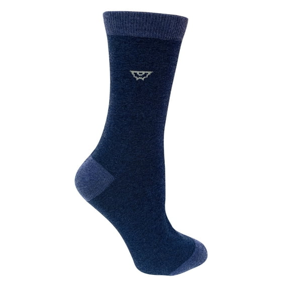 Anydaze Signature Comfort Socks, Womens Crew Socks, Soft Combed Cotton and Seamless Toe, Blue