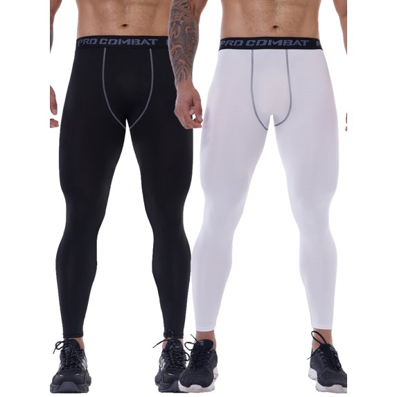 Anyfit Wear 2 Packs Men's Compression Pants Tights Leggings Sports Base Layer Running Athletic Workout Activewear