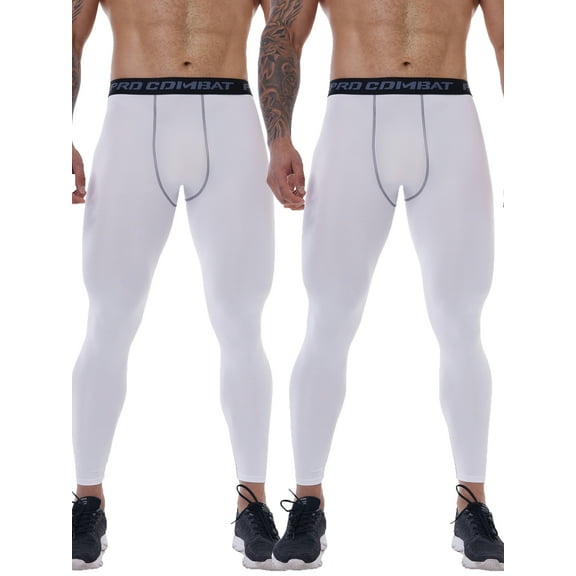 Anyfit Wear 2 Packs Men's Compression Pants Tights Leggings Sports Base Layer Running Athletic Workout Activewear