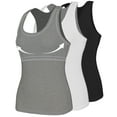 thumbnail image 1 of Anyfit Wear 3 Pack Racerback Workout Tank Tops With Shelf Bra for Women Basic Athletic Tanks Yoga Undershirt Summer Sleeveless Exercise Tops (S-3XL), 1 of 7