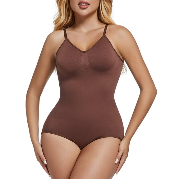 ANYFIT WEAR Backless Bodysuit Shapewear for Women Full Body Shaper Tummy Control Butt Lifting Seamless V Neck Slimming Tank Top