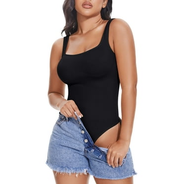 ANYFIT WEAR Backless Square Neck Bodysuit Shapewear for Women Full Body Shaper Tummy Control Butt Lifting Seamless Slimming Tank Top