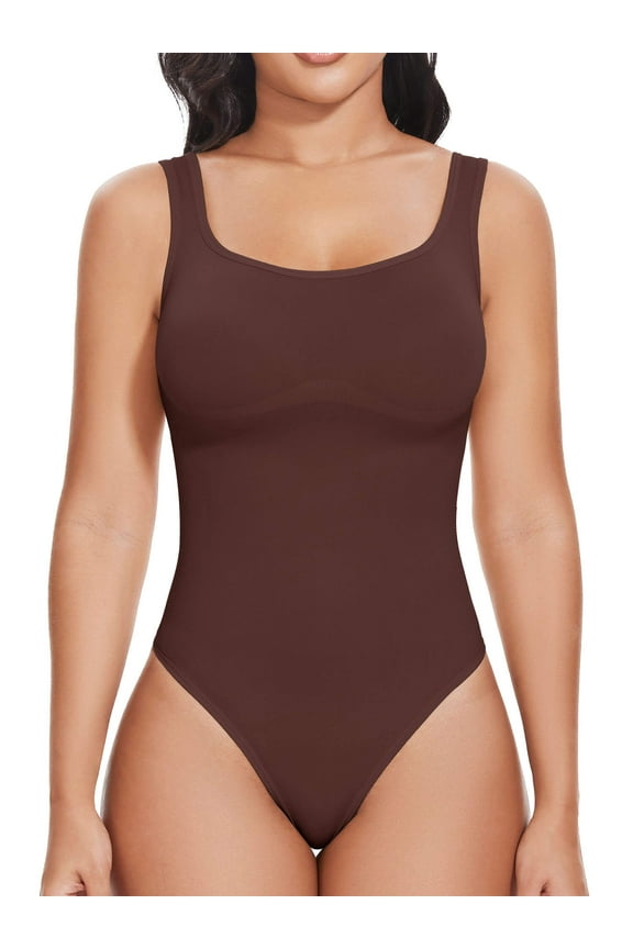 Backless Square Neck Bodysuit Shapewear for Women Full Body Shaper Tummy Control Butt Lifting Seamless Slimming Tank Top