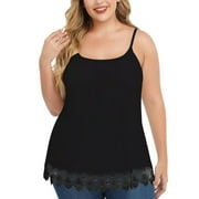 ANYFIT WEAR Camisoles for Women with Built in Bra Adjustable Strap Tank Tops Cami Sleeveless Summer Tops Plus Size S-4XL