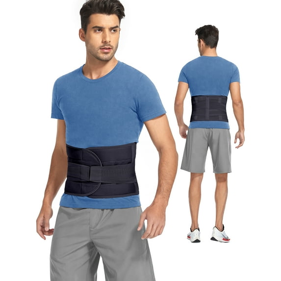 Anyfit Wear Lumbar Support Belt for Men Women Lower Back Brace Pain Relief with 3 Removable Stays, Dual Adjustable Straps and Breathable Mesh Panels for Back Pain, Heavy lifting