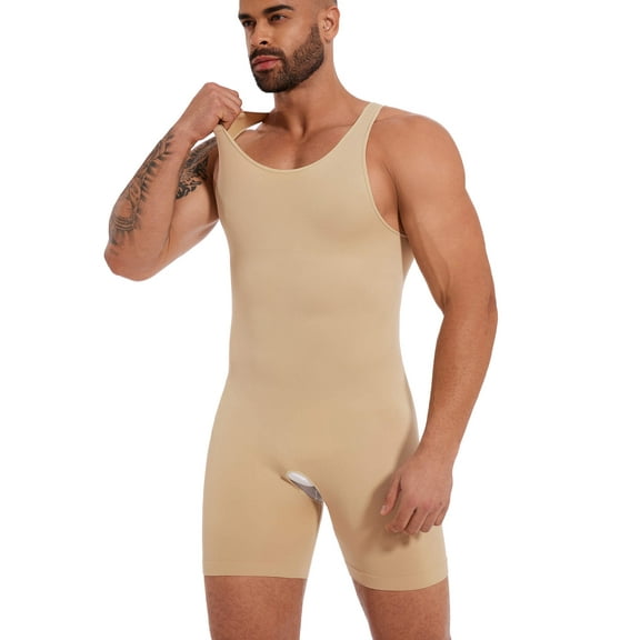 Anyfit Wear Men's Sleeveless Full Body Shaper Underwear Slimming Compression Bodysuit Shapewear Tummy Control Fajas Para Hombres