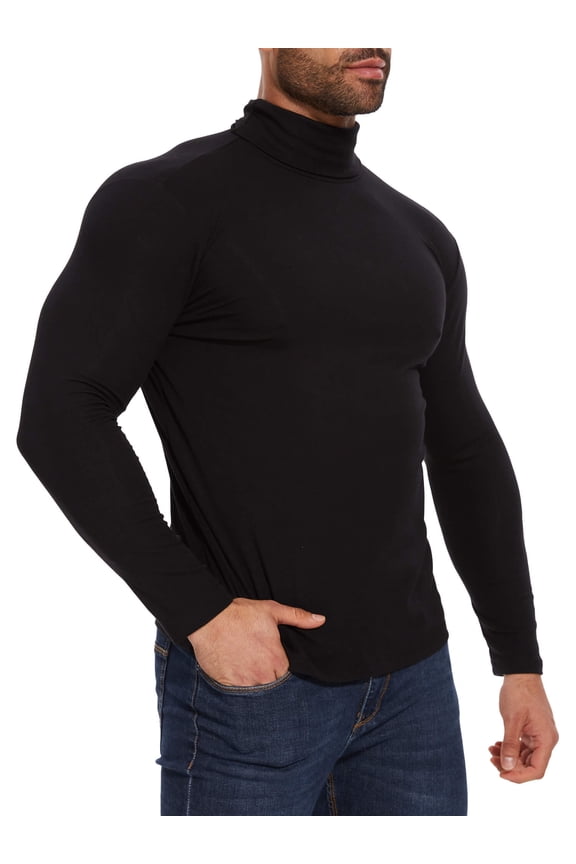 Men's Turtleneck Shirt Long Sleeve Slim Fit Mock Neck Pullover Basic Top Base Layer Thermal Sweater