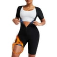 thumbnail image 1 of Anyfit Wear Sauna Suit for Women Sweat Vest Waist Trainer Bodysuit 3 in 1 Slimming Short Sleeve Full Body Shaper Workout Top with Zipper, 1 of 7