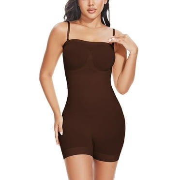 Anyfit Wear Strapless Shortie Bodysuit for Women Tummy Control Slimming Shapewear Seamless Sculpt Body Shaper with Removable Straps