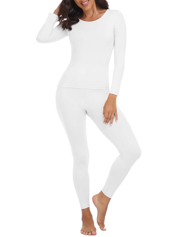 Women Thermal Underwear Set Long John Base Layer Ultra Soft Top&Bottom Sets for Cold Weather