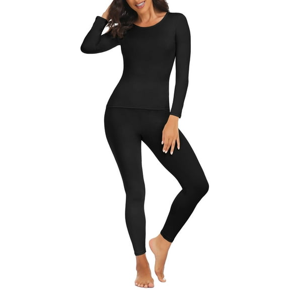 Anyfit Wear Women Thermal Underwear Set Long John Base Layer Ultra Soft Top&Bottom Sets for Cold Weather