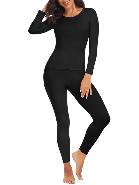 Women Thermal Underwear Set Long John Base Layer Ultra Soft Top&Bottom Sets for Cold Weather