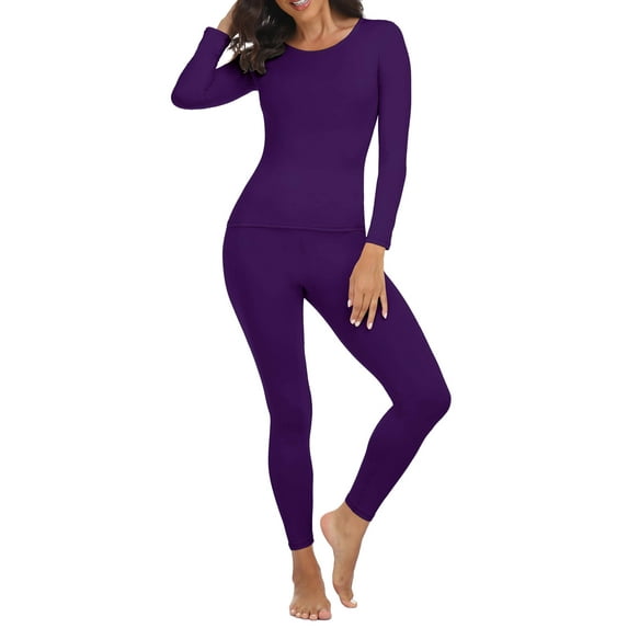 Anyfit Wear Women Thermal Underwear Set Long John Base Layer Ultra Soft Top&Bottom Sets for Cold Weather
