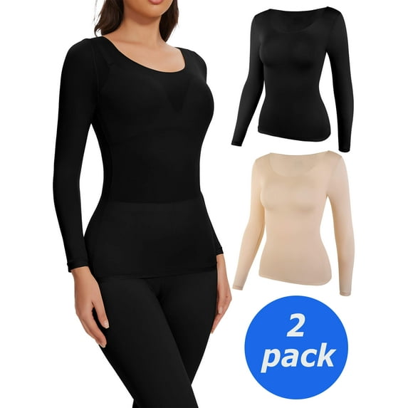 Anyfit Wear Women's Casual Long Sleeve Crew Neck Stretchy Slim Fit Basic Top T-Shirt