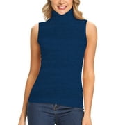 Anyfit Wear Womens Mock Turtleneck Tank Top Sleeveless SLim Fit Top Basic Solid Layer Shirt