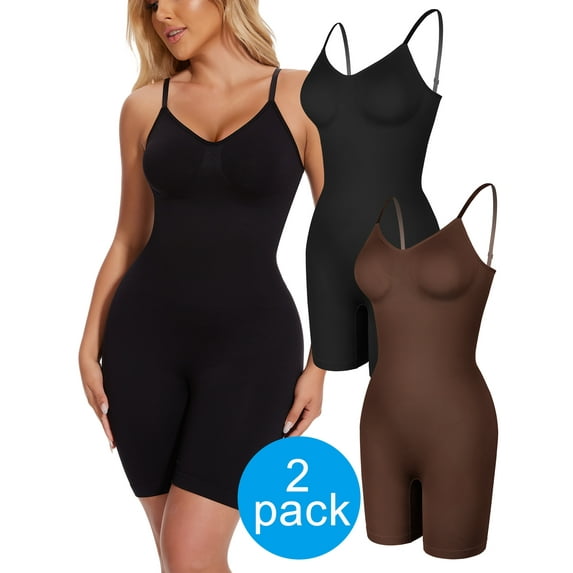 Anyfit wear 2 Packs Slimming Bodysuit Shapewear for Women Tummy Control Overbust Full Body Shaper